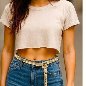 Rodeo Drive- skinny belt Rhinestone 18k plate SM-MED) adjustable see photos